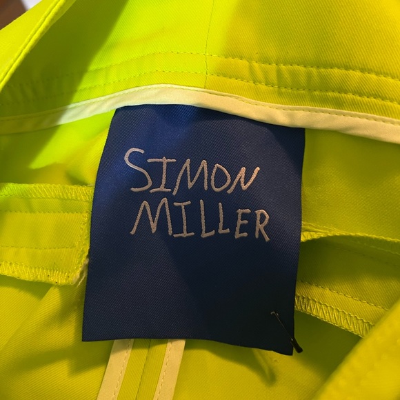 Simon Miller long length high rise tailored shorts with belt, lime green,size XS - Picture 9 of 11